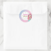 Sticker Rond Fête d'anniversaire motif de la Sirène (Sac)