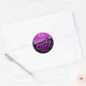 Sticker Rond Fête d'anniversaire Neon Bowling Party Bash (Enveloppe)