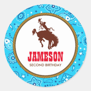 Sticker Rond Fête d'anniversaire occidentale occidentale de