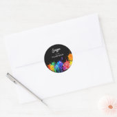 Sticker Rond Fête d'anniversaire Paintball (Enveloppe)
