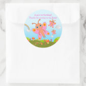 Sticker Rond Fête d'anniversaire papillon merci note (Sac)