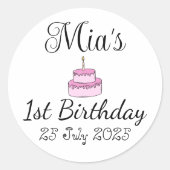 Sticker Rond Fête d'anniversaire personnalisée Favoriser (Devant)