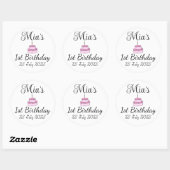 Sticker Rond Fête d'anniversaire personnalisée Favoriser (Feuille)