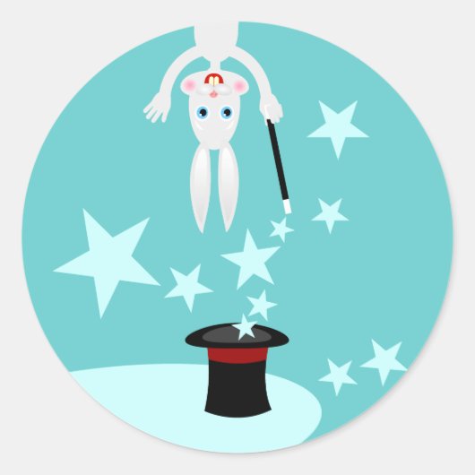 Sticker Rond Fête d'anniversaire pour enfant magicien (Devant)