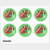 Sticker Rond Fête d'anniversaire pour enfants de football améri (Feuille)