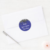 Sticker Rond Fête d'anniversaire Purple & Silver Glitter (Enveloppe)