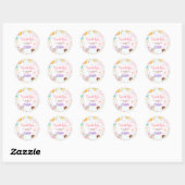 Sticker Rond Fête d'anniversaire quatre fois plus douce (Feuille)
