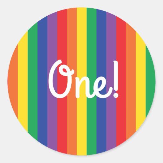 Sticker Rond Fête d'anniversaire Rainbow (Devant)