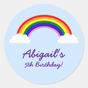 Sticker Rond Fête d'anniversaire Rainbow Favonalized