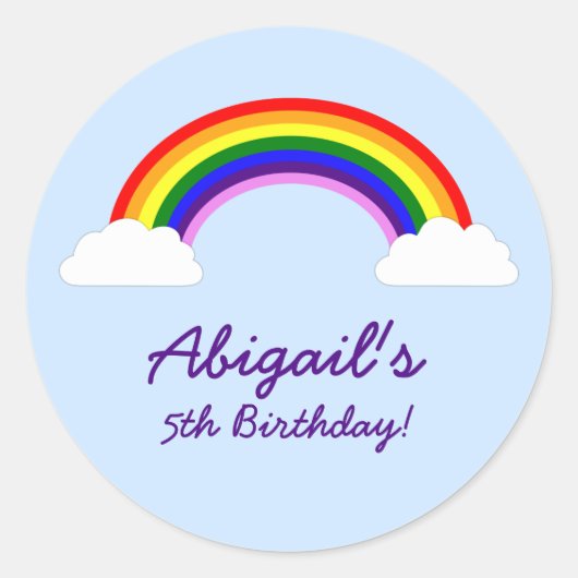 Sticker Rond Fête d'anniversaire Rainbow Favonalized (Devant)