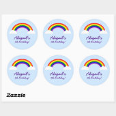 Sticker Rond Fête d'anniversaire Rainbow Favonalized (Feuille)