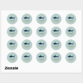 Sticker Rond Fête d'anniversaire requin (Feuille)