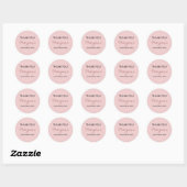 Sticker Rond Fête d'anniversaire rose gourmand mignon merci (Feuille)