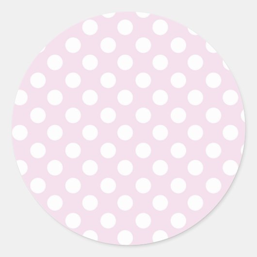 Sticker Rond Fête d'anniversaire rose pâle et blanc bébé à pois (Devant)