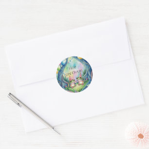 Sticker Rond Fête d'anniversaire saute sur moi