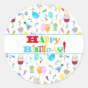Sticker Rond Fête d'anniversaire Scavenger Hunt Party