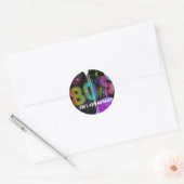 Sticker Rond Fête d'anniversaire Splash Arc-en-ciel Rétro Bash (Enveloppe)