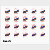 Sticker Rond Fête d'anniversaire | Train Choo-Choo (Feuille)