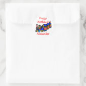 Sticker Rond Fête d'anniversaire | Train Choo-Choo (Sac)