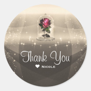 Sticker Rond Fête d'anniversaire vintage sur le thème de la ros