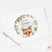 Sticker Rond Fête d'anniversaire Wild One Woodland Fox (Enveloppe)