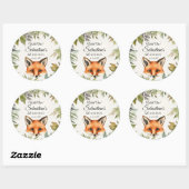 Sticker Rond Fête d'anniversaire Wild One Woodland Fox (Feuille)