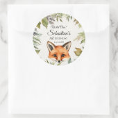 Sticker Rond Fête d'anniversaire Wild One Woodland Fox (Sac)