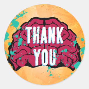 Sticker Rond Fête d'anniversaire Zombie Halloween Enfants