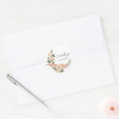 Sticker Rond Fête de 100e anniversaire Rustique Fleurs Blanches (Enveloppe)