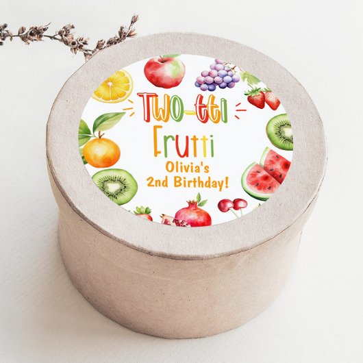 Sticker Rond Fête de 2e anniversaire de la fille de deux tti fr