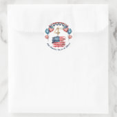 Sticker Rond Fête de 4 juillet patriotique (Sac)