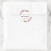 Sticker Rond Fête de 60e anniversaire de floraison violette (Sac)