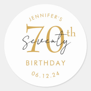 Sticker Rond Fête de 70 ans de style moderne en or
