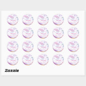 Sticker Rond Fête de Baby shower de fille Mermaid (Feuille)