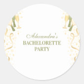 Sticker Rond Fête de Bachelorette de Pickleball Préparatoire au (Devant)