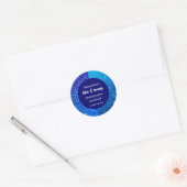 Sticker Rond Fête de Bachelorette Pailletée de Bleu (Enveloppe)