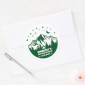 Sticker Rond Fête de bachelorette sur le thème du camping écolo (Enveloppe)