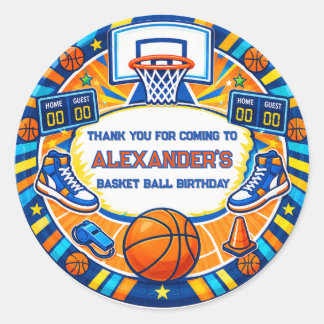 Sticker Rond Fête de basketball Toutes Étoiles