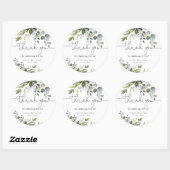 Sticker Rond Fête de bébé à la verdure douce et neutre (Feuille)