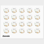 Sticker Rond Fête de Bébé Animaux de Bébé Mignons (Feuille)