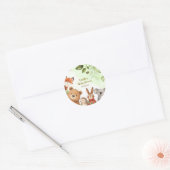 Sticker Rond Fête de Bébé Animaux Mignons de la Forêt (Enveloppe)
