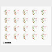 Sticker Rond Fête de bébé aux fraises sucrées (Feuille)