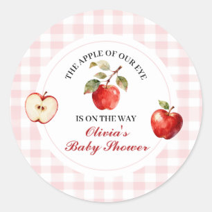 Sticker Rond Fête de bébé Coquette Apple Rose prépa