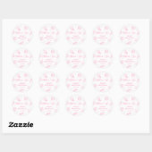 Sticker Rond Fête de Bébé Côtière Rose Merci (Feuille)