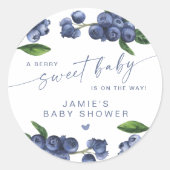Sticker Rond Fête de bébé douce petite myrtille (Devant)