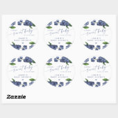 Sticker Rond Fête de bébé douce petite myrtille (Feuille)