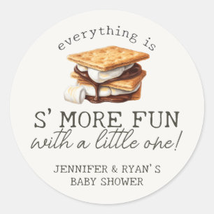 Sticker Rond Fête de bébé en plein air autour d'un feu de joie