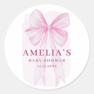 Sticker Rond Fête de Bébé Fille Arc-en-Ciel Rose