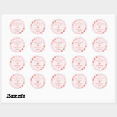 Sticker Rond Fête de Bébé Fille Douce Fraise Bébé (Feuille)