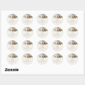 Sticker Rond Fête de Bébé Fleur d'Hiver Pin (Feuille)